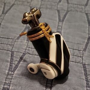 Limoges Black and Gold Golf Bag Cufflinks